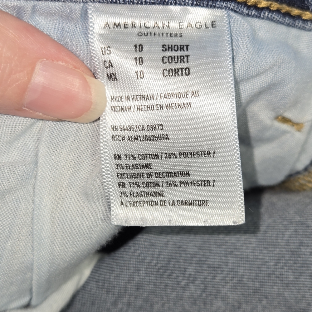 American Eagle Outfitters Dark Blue Skinny Jeans Size 10 Short - Picture 5 of 5